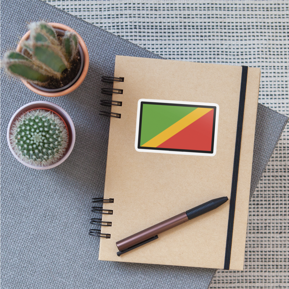 Flag: Congo-Brazzaville Moji Sticker - Emoji.Express - white matte