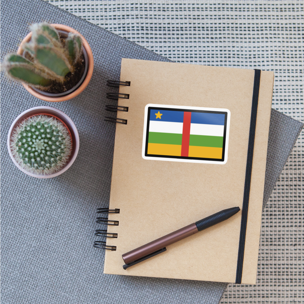 Flag: Central African Republic Moji Sticker - Emoji.Express - white glossy
