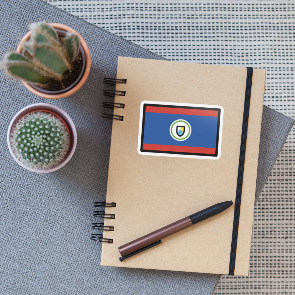 Flag: Belize Moji Sticker - Emoji.Express - white matte