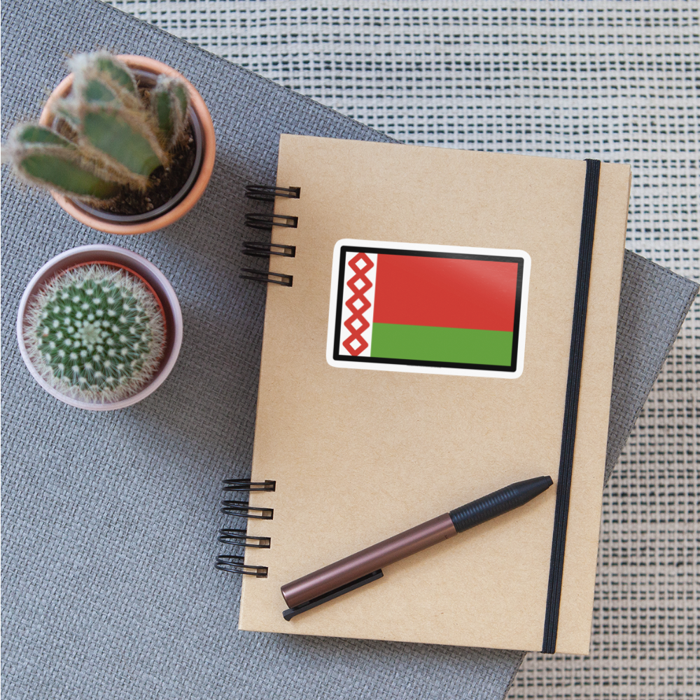 Flag: Belarus Moji Sticker - Emoji.Express - white glossy