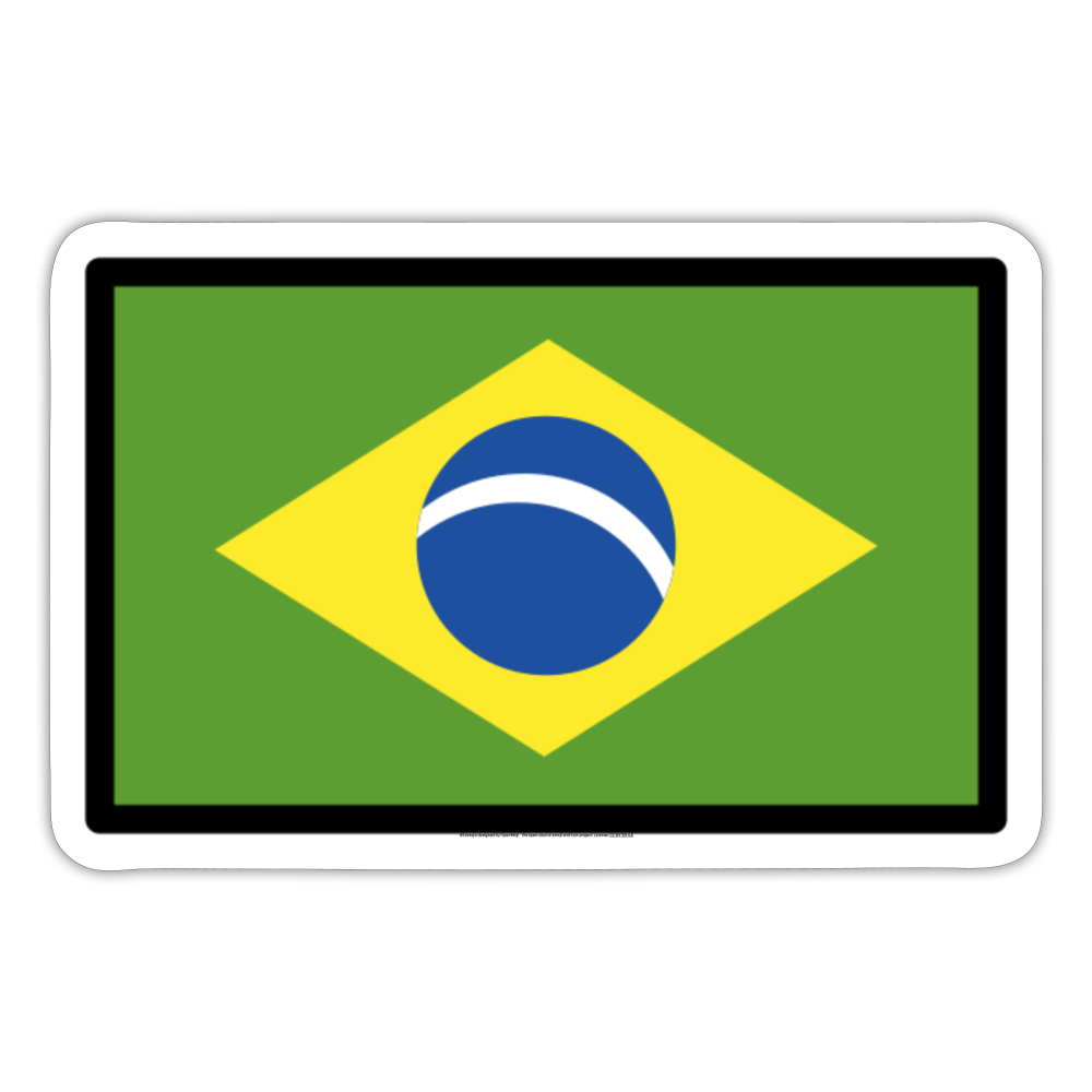 Flag: Brazil Moji Sticker - Emoji.Express - white matte