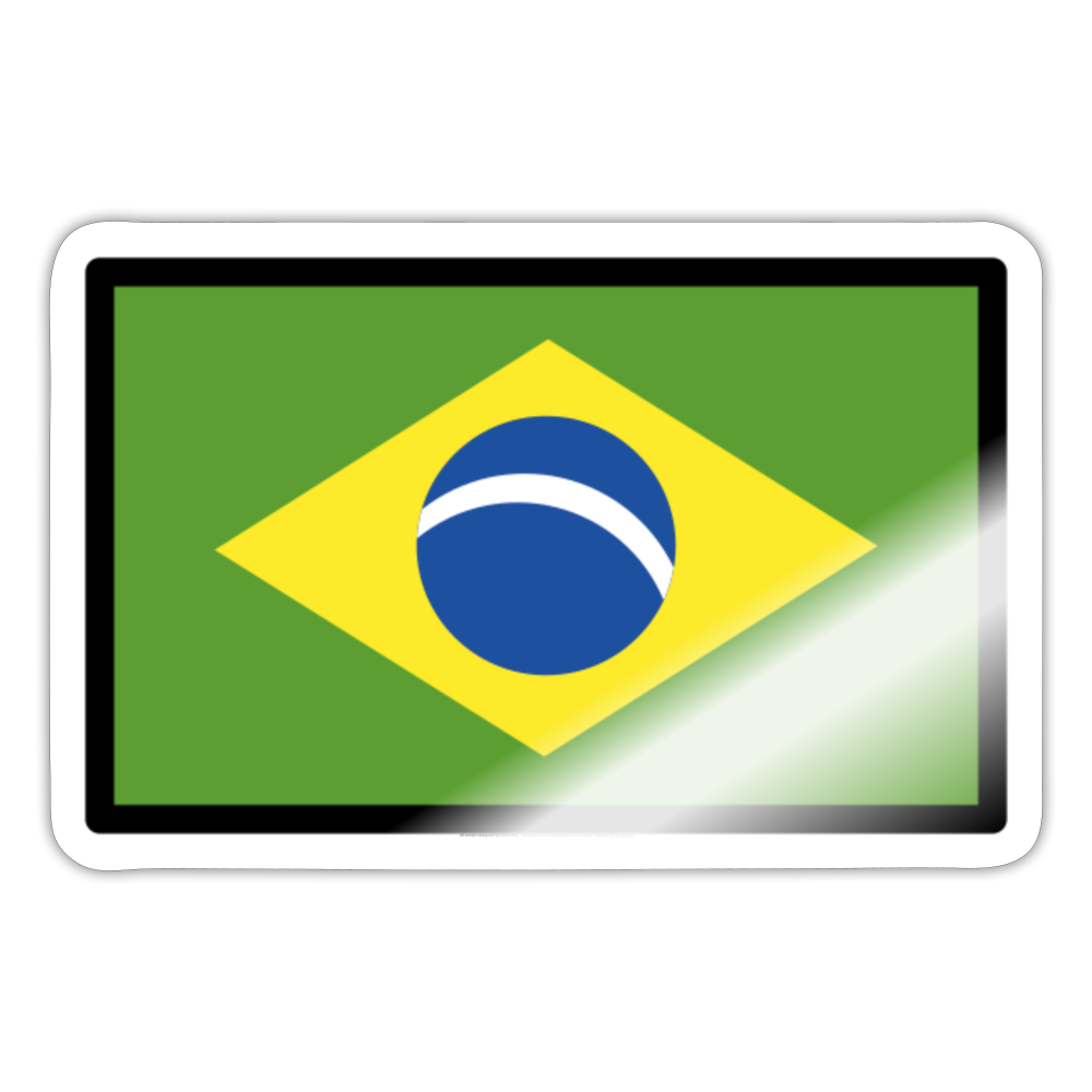 Flag: Brazil Moji Sticker - Emoji.Express - white glossy