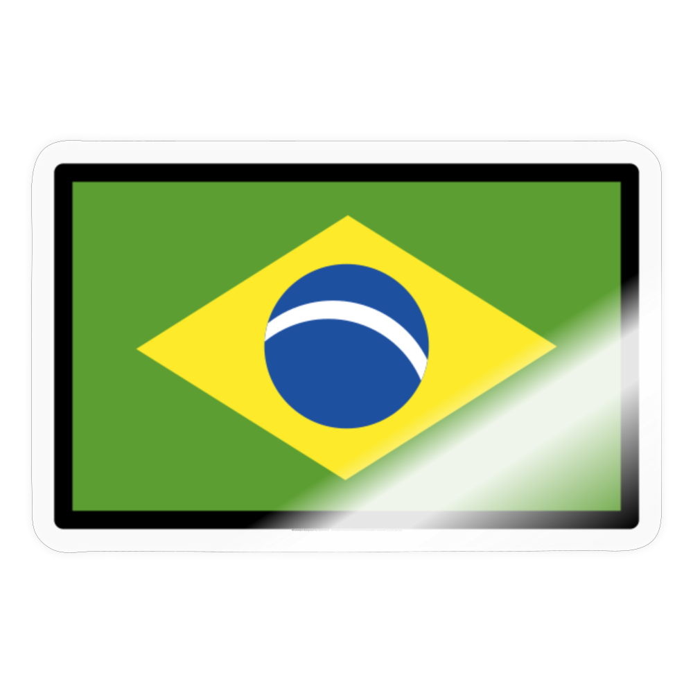 Flag: Brazil Moji Sticker - Emoji.Express - transparent glossy