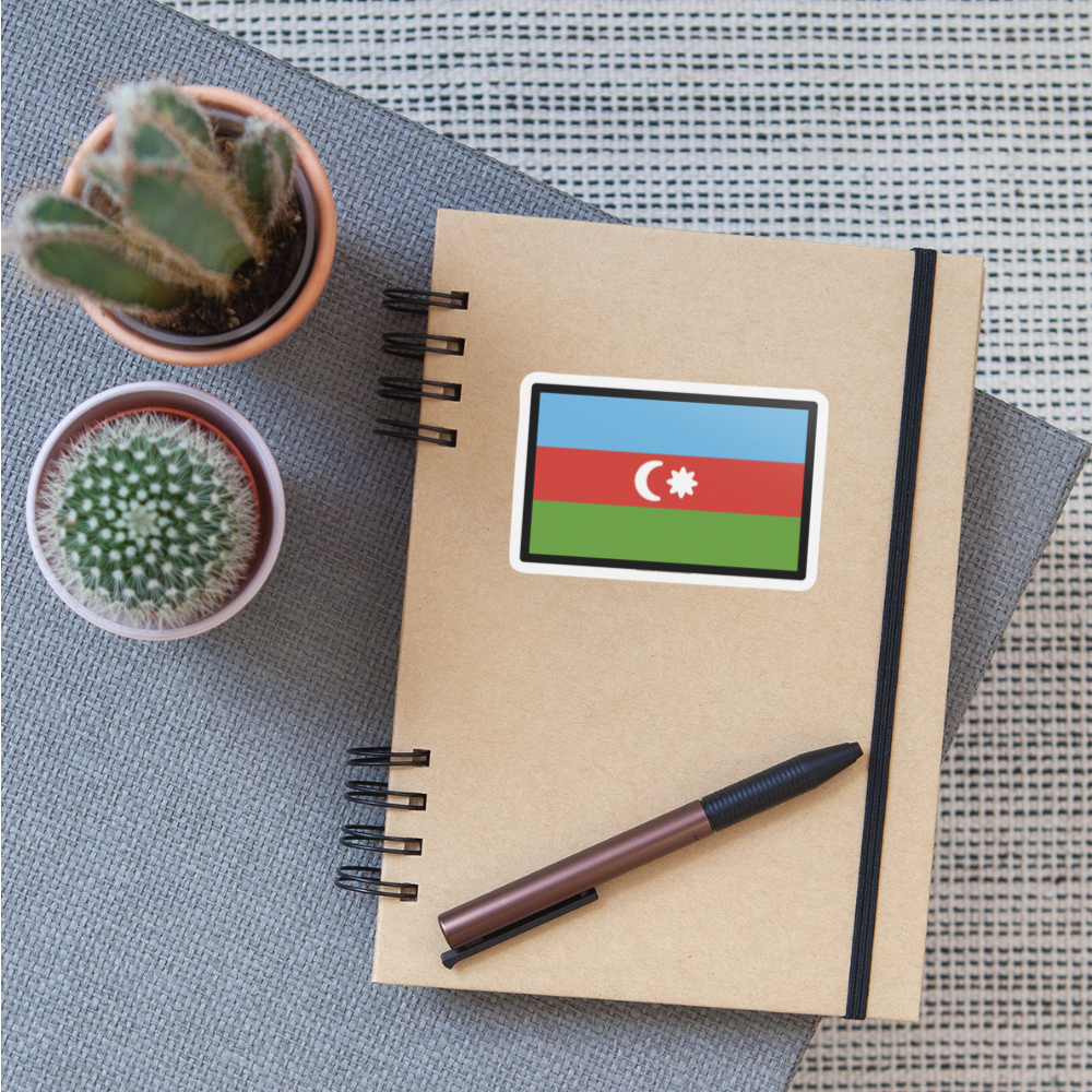 Flag: Azerbaijan Moji Sticker - Emoji.Express - white matte