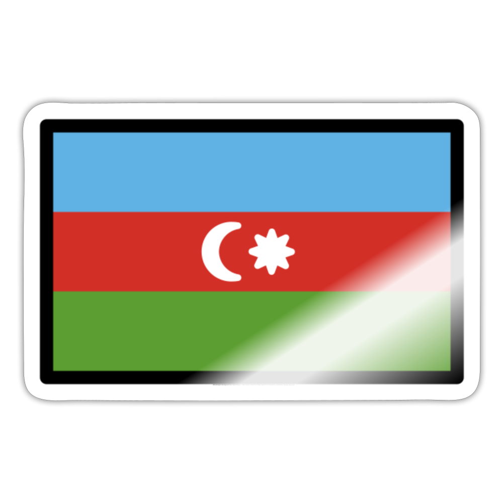 Flag: Azerbaijan Moji Sticker - Emoji.Express - white glossy