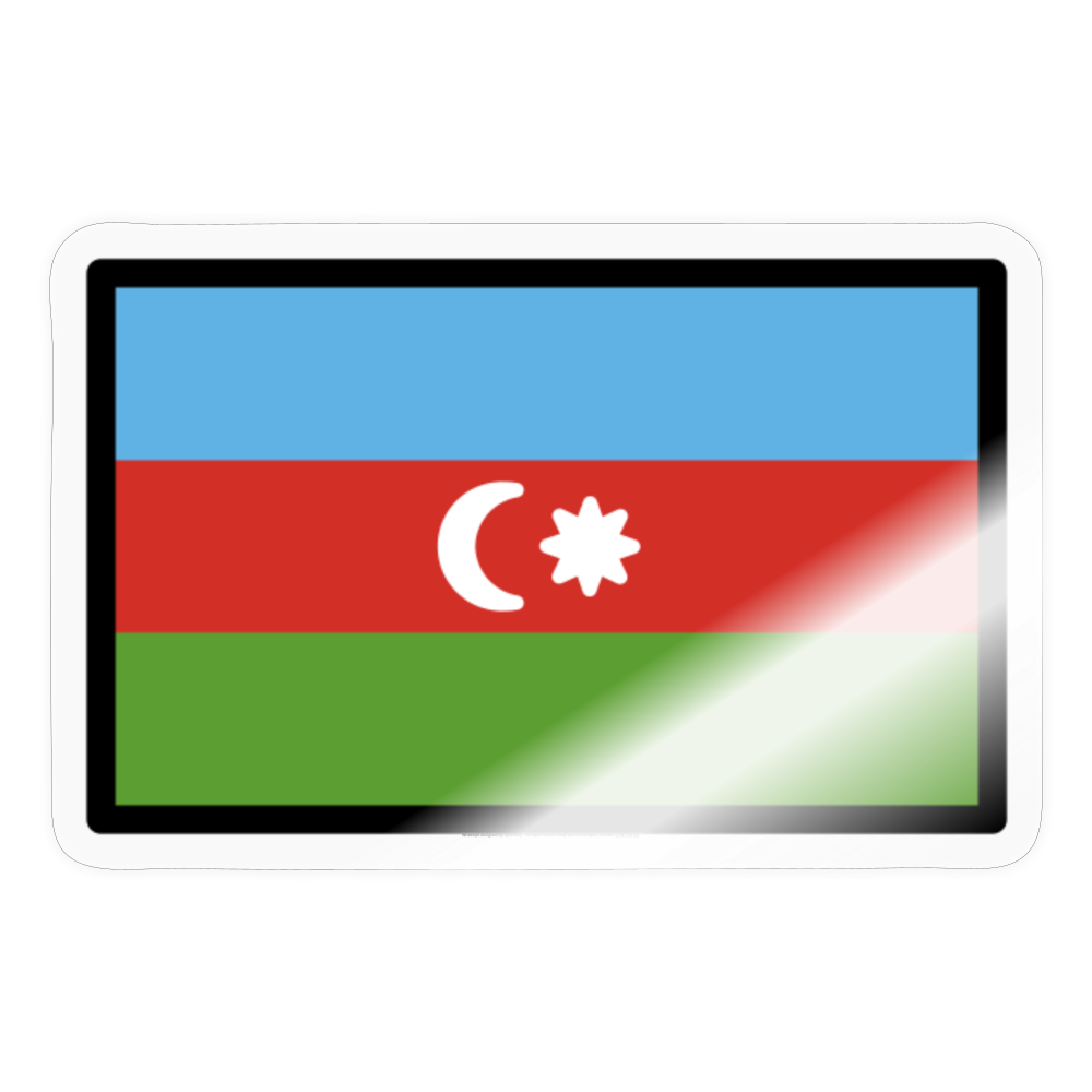 Flag: Azerbaijan Moji Sticker - Emoji.Express - transparent glossy