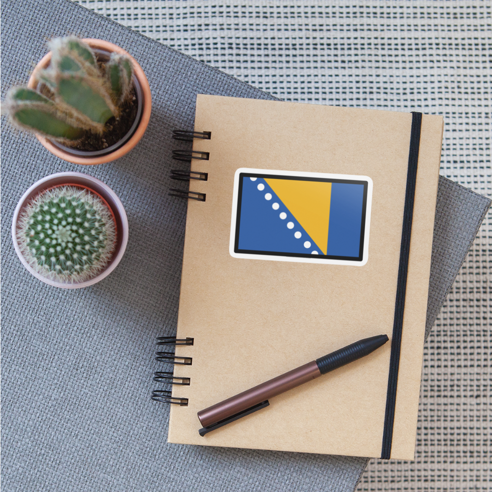 Flag: Bosnia & Herzegovina Moji Sticker - Emoji.Express - white matte