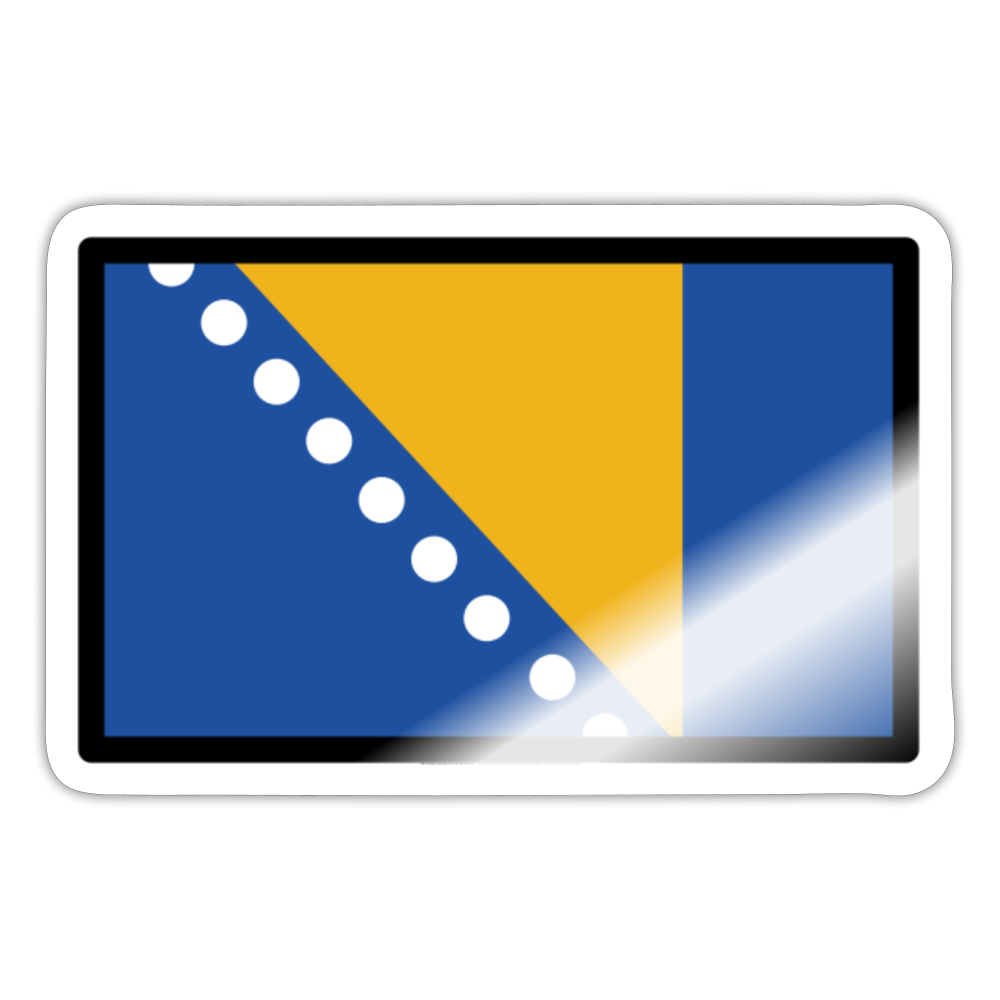 Flag: Bosnia & Herzegovina Moji Sticker - Emoji.Express - white glossy