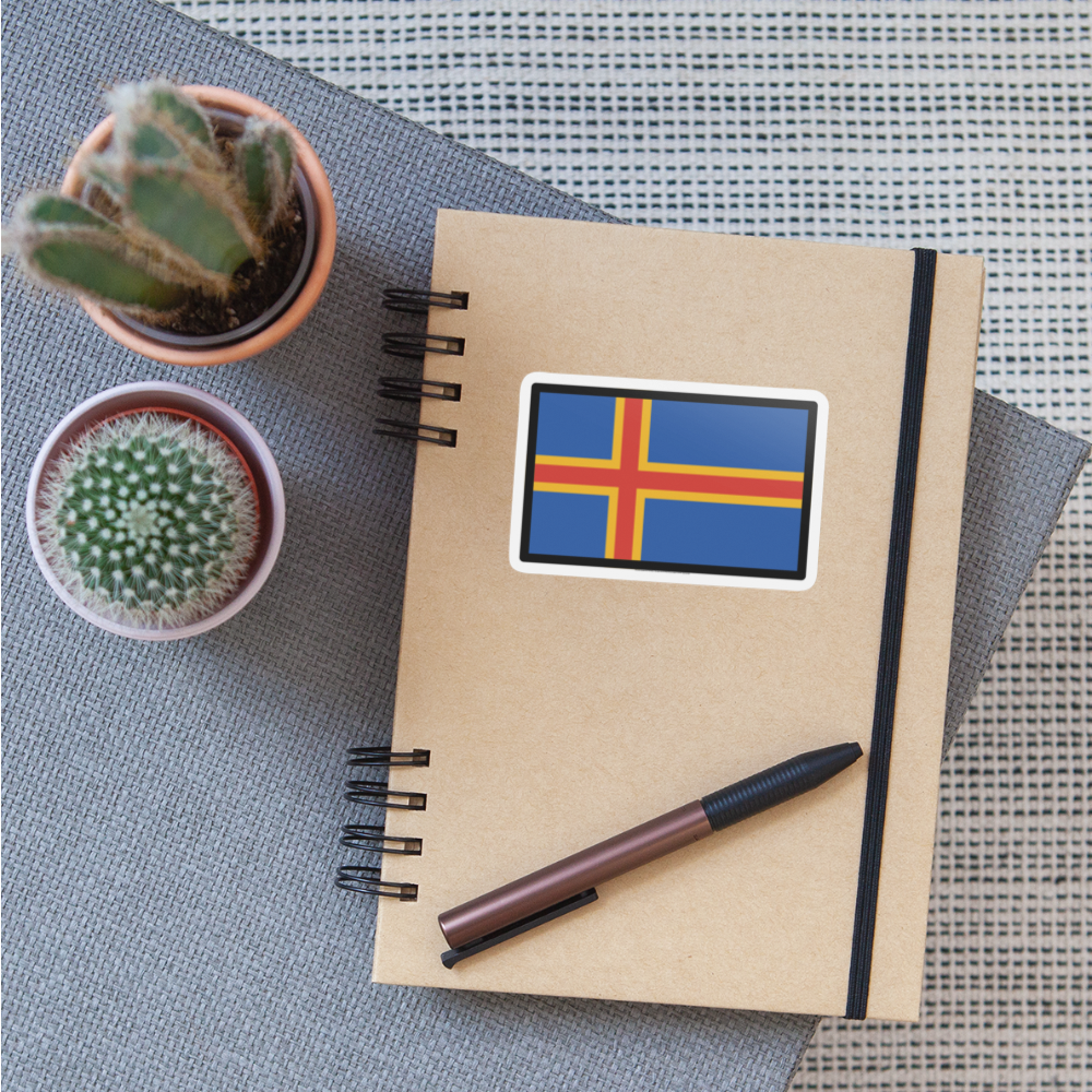 Flag: Åland Islands Moji Sticker - Emoji.Express - white matte
