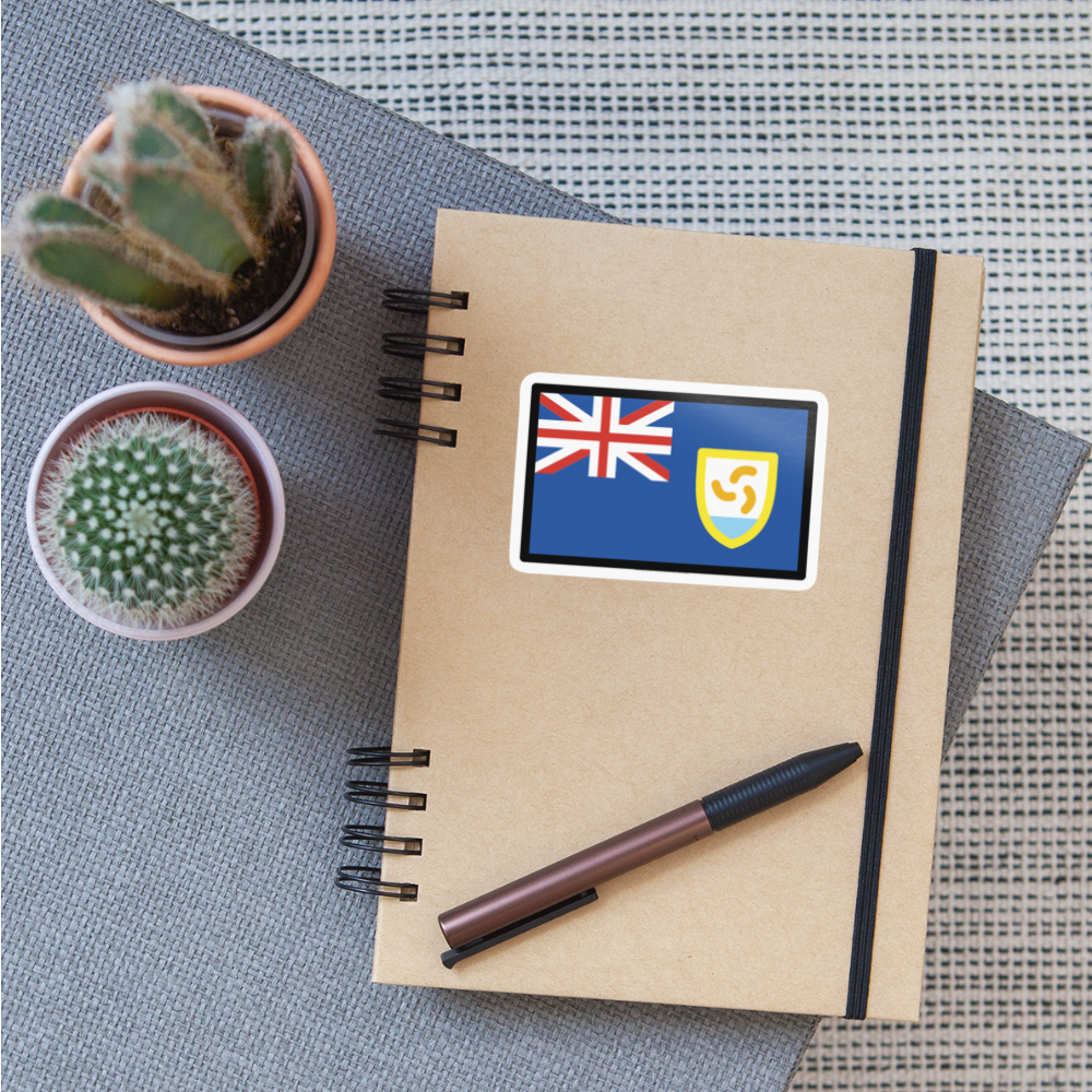 Flag: Anguilla Moji Sticker - Emoji.Express - white glossy