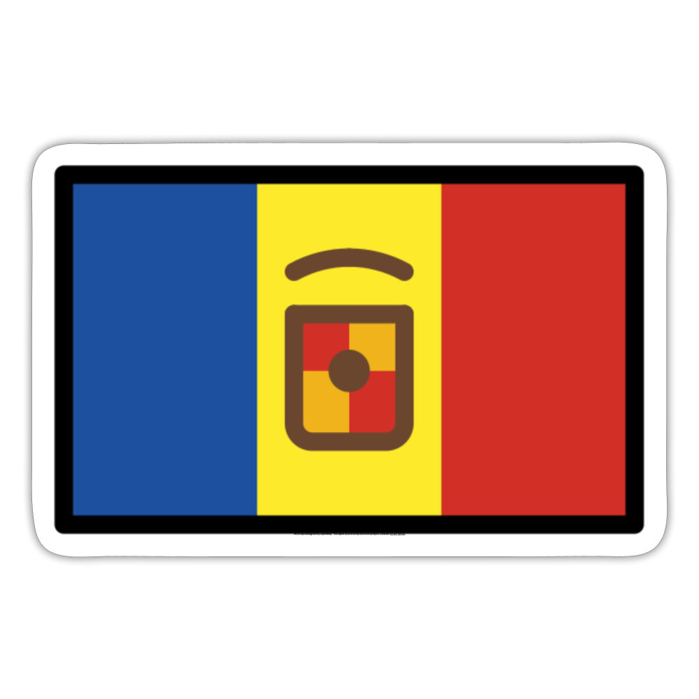 Flag: Andorra Moji Sticker - Emoji.Express - white matte