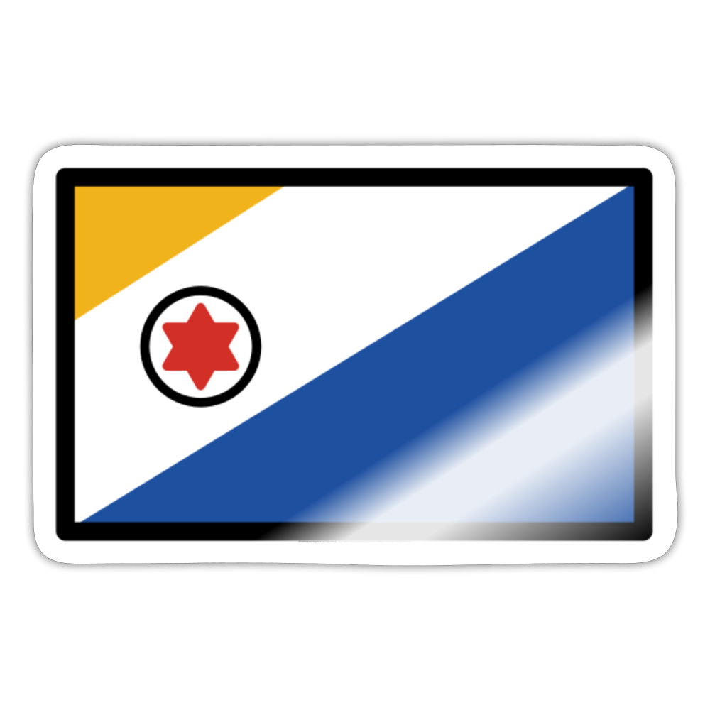 Flag: Caribbean Netherlands Moji Sticker - Emoji.Express - white glossy