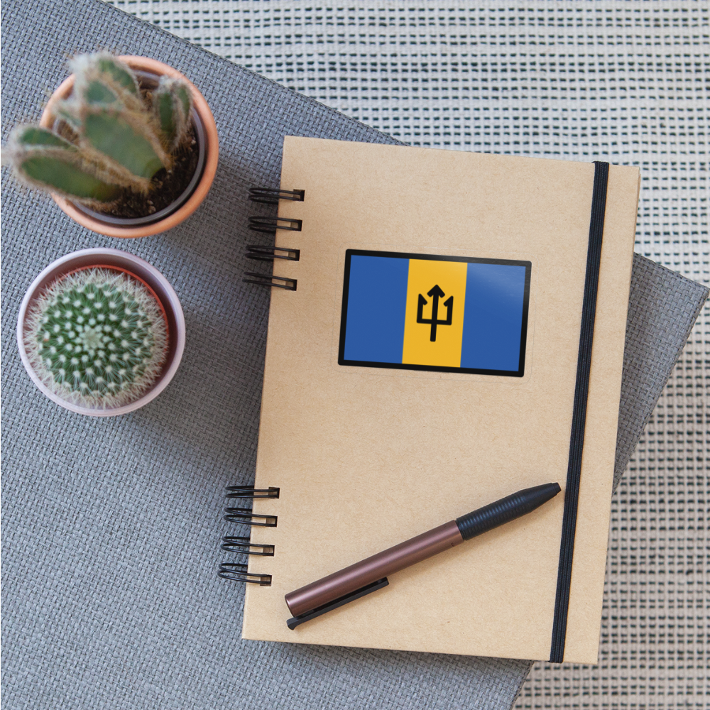Flag: Barbados Moji Sticker - Emoji.Express - transparent glossy