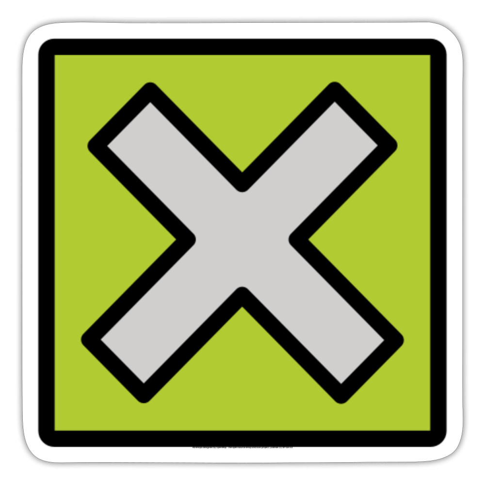 Cross Mark Button Moji Sticker - Emoji.Express - white matte
