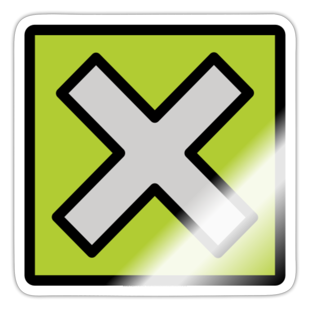 Cross Mark Button Moji Sticker - Emoji.Express - white glossy