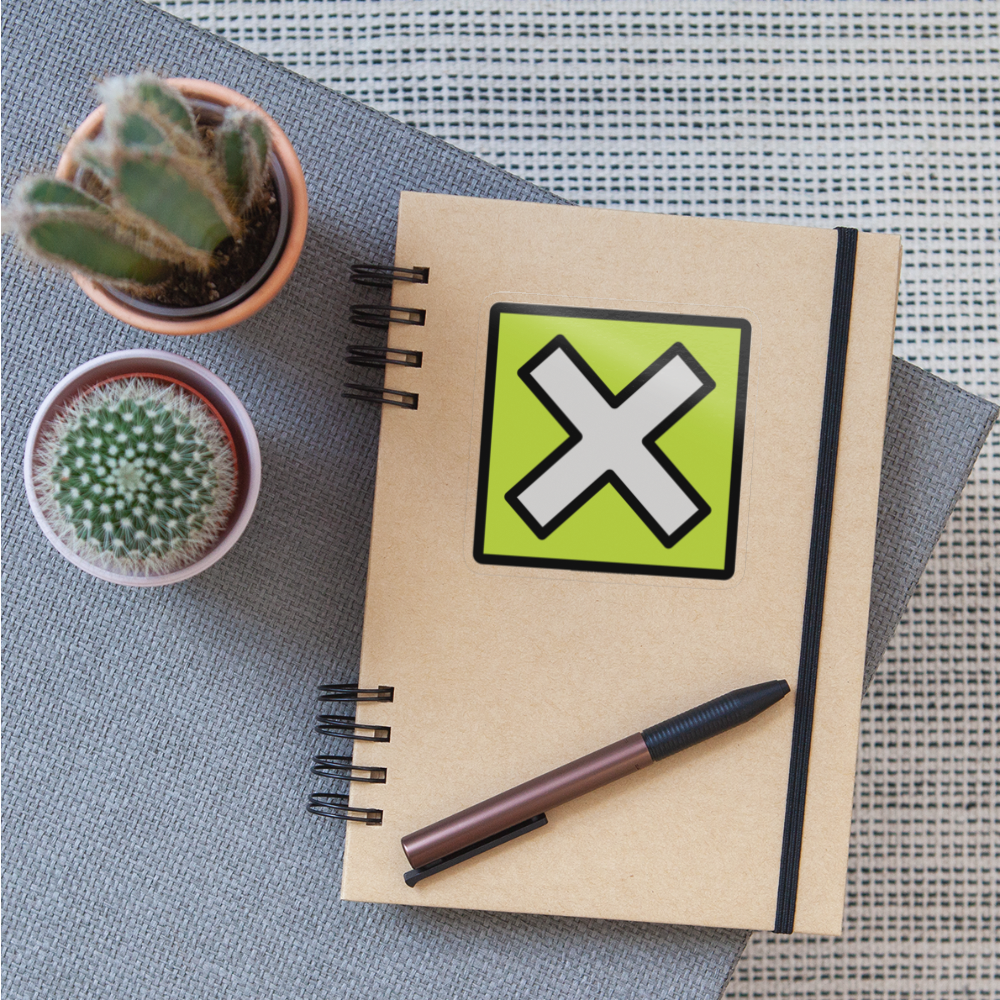 Cross Mark Button Moji Sticker - Emoji.Express - transparent glossy