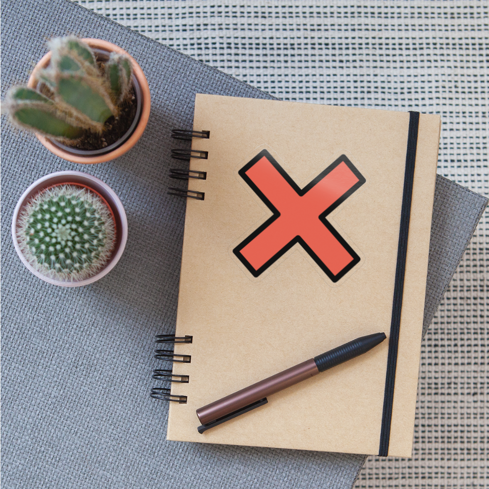 Cross Mark Moji Sticker - Emoji.Express - transparent glossy