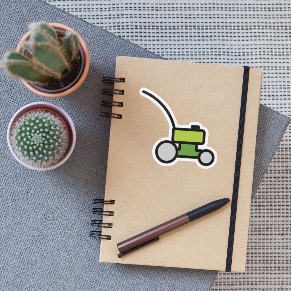Lawnmower (Gardening) Moji Sticker - Emoji.Express - white matte
