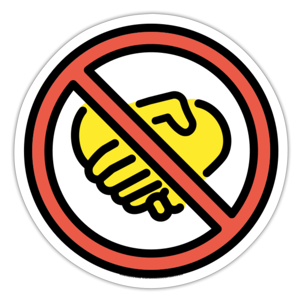 No Handshaking Moji Symbol - Emoji.Express - white matte