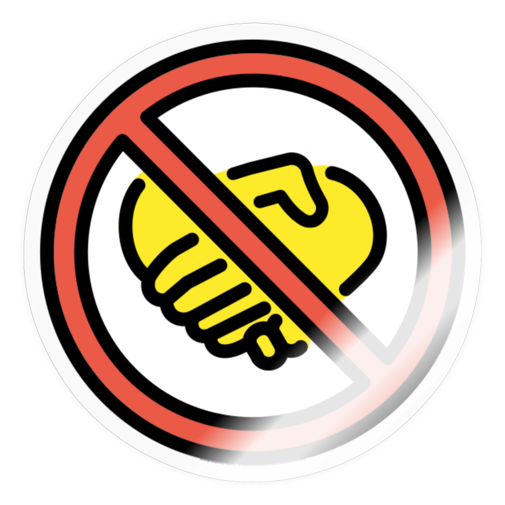 No Handshaking Moji Symbol - Emoji.Express - transparent glossy