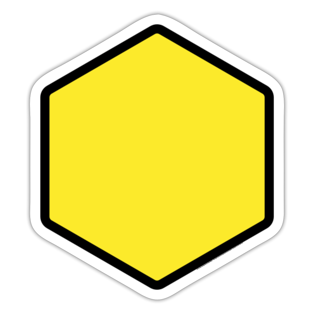 Yellow Hexagon Moji Sticker - Emoji.Express - white matte