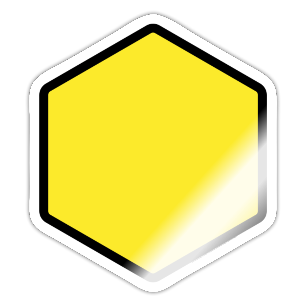 Yellow Hexagon Moji Sticker - Emoji.Express - white glossy