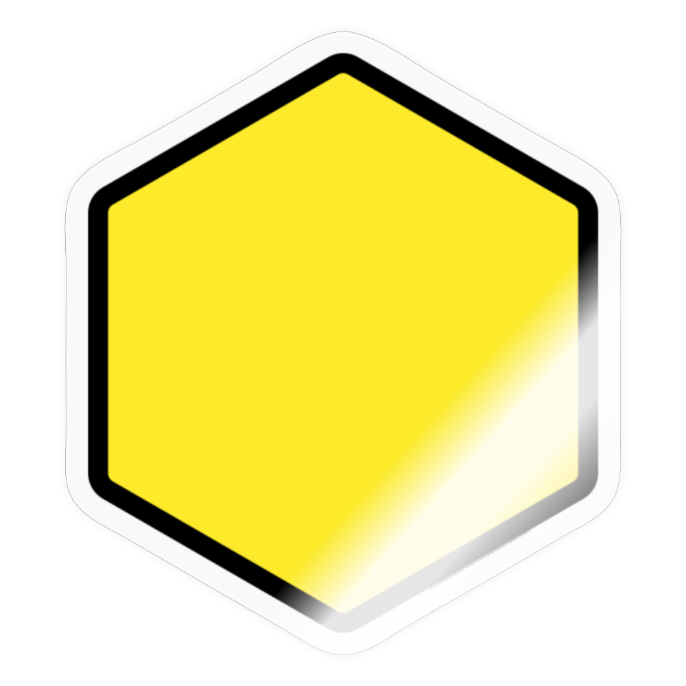 Yellow Hexagon Moji Sticker - Emoji.Express - transparent glossy
