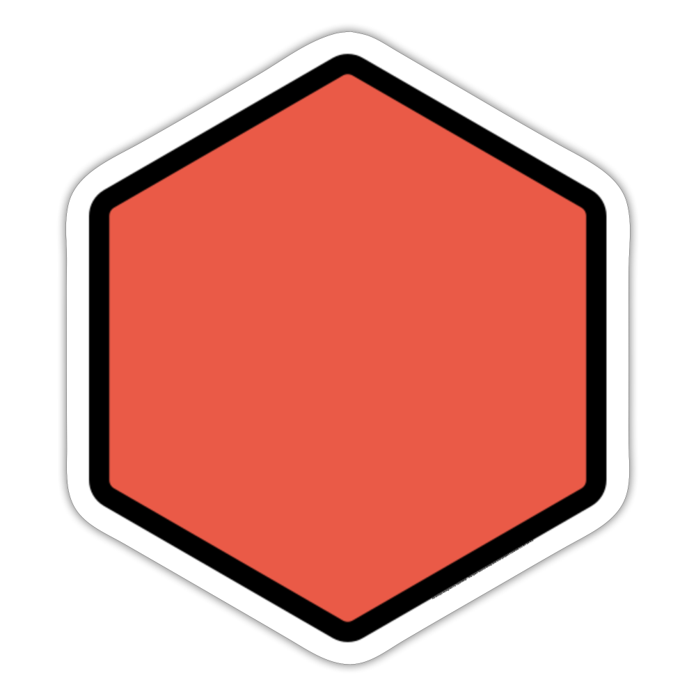 Red Hexagon Moji Sticker - Emoji.Express - white matte