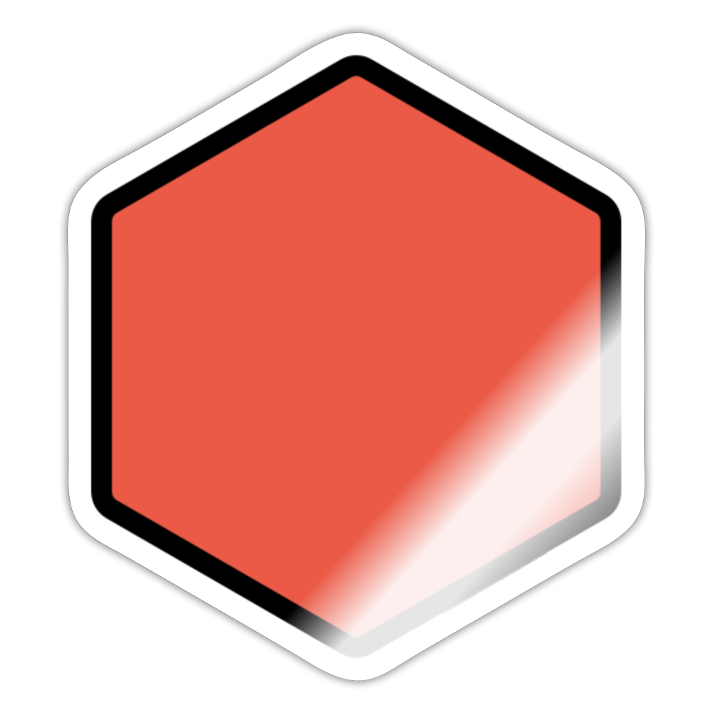 Red Hexagon Moji Sticker - Emoji.Express - white glossy