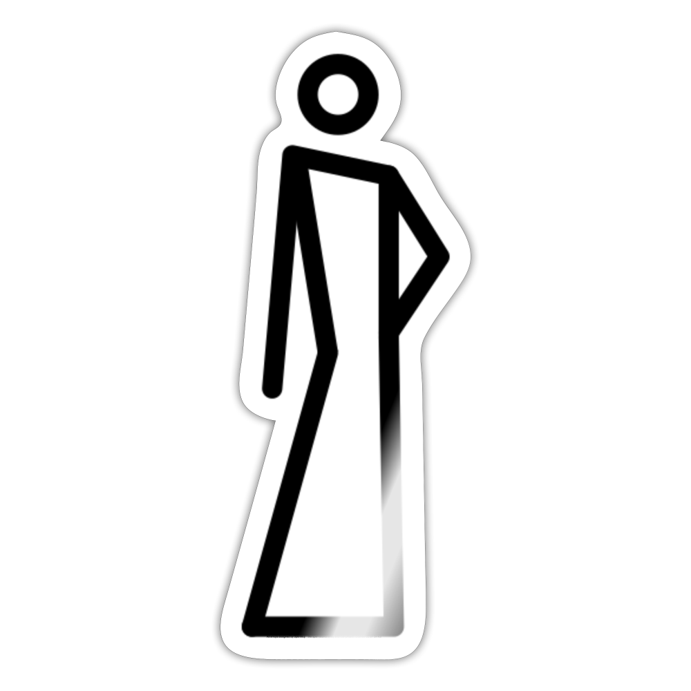 Stick Figure with Dress Leaning Right Moji Sticker - Emoji.Express - white glossy