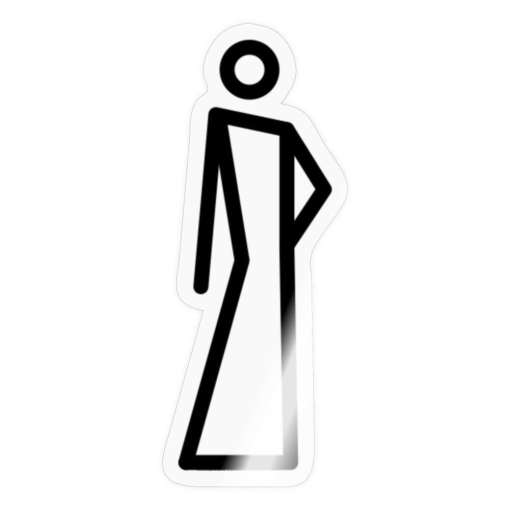 Stick Figure with Dress Leaning Right Moji Sticker - Emoji.Express - transparent glossy