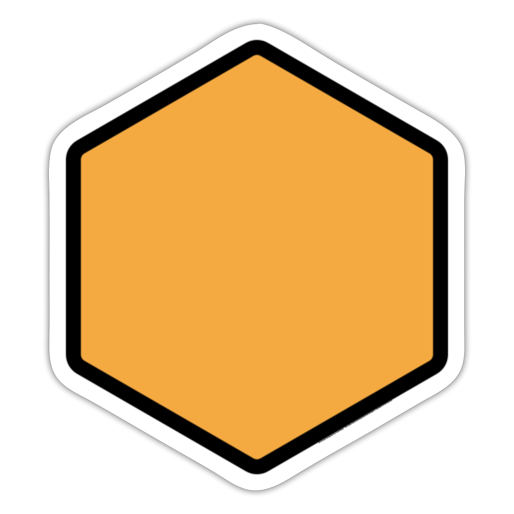 Orange Hexagon Moji Sticker - Emoji.Express - white matte