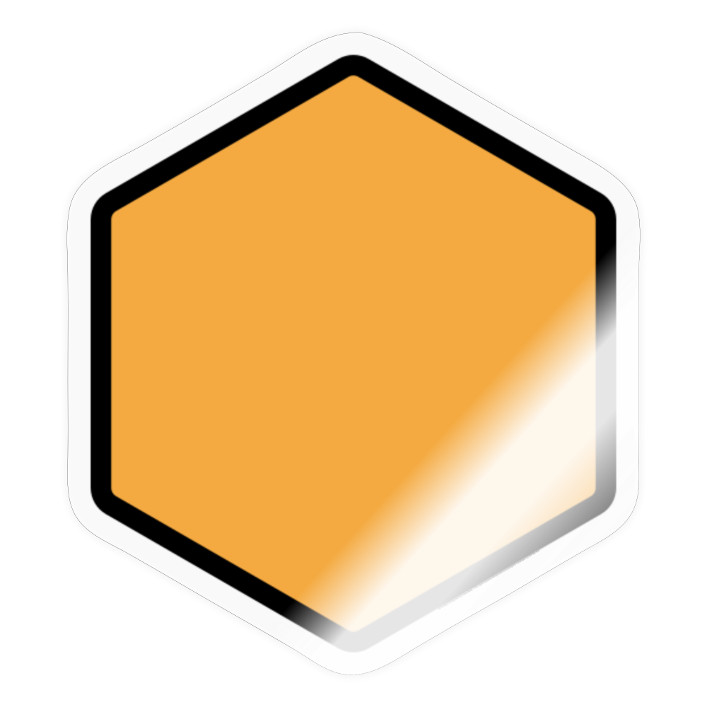Orange Hexagon Moji Sticker - Emoji.Express - transparent glossy