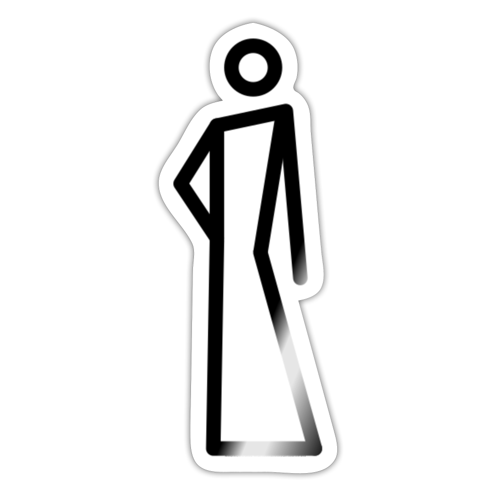 Stick Figure with Dress Leaning Left Moji Sticker - Emoji.Express - white glossy