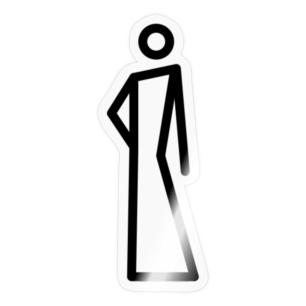 Stick Figure with Dress Leaning Left Moji Sticker - Emoji.Express - transparent glossy