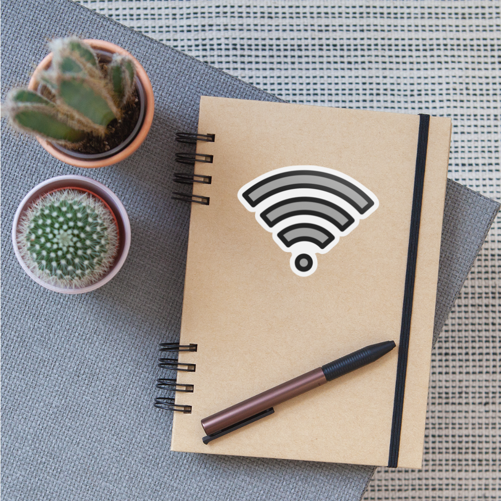 Wifi Moji Sticker - Emoji.Express - white matte