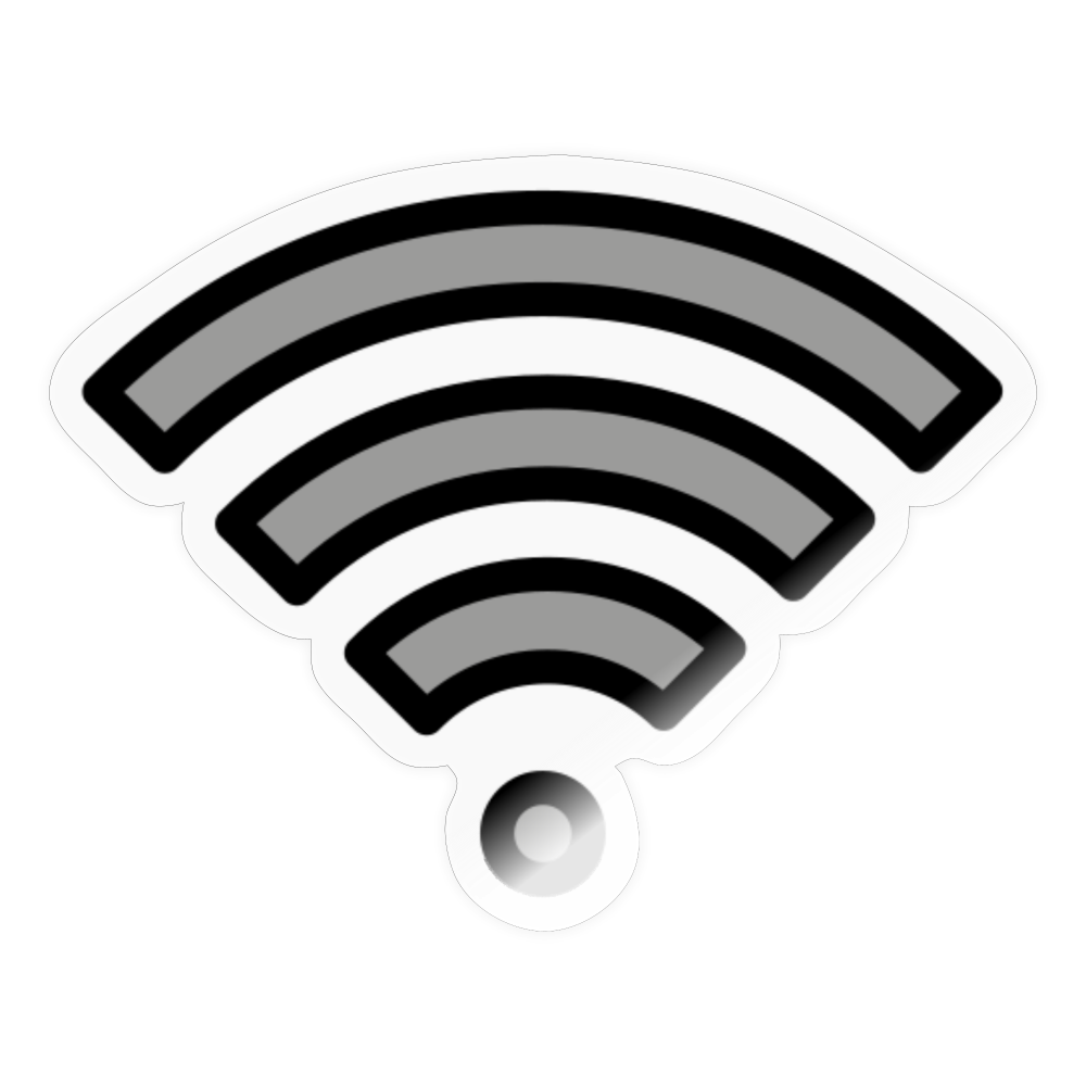 Wifi Moji Sticker - Emoji.Express - transparent glossy