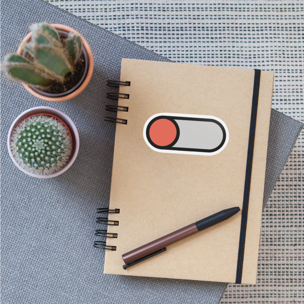 Toggle Button Moji Sticker - Emoji.Express - white matte
