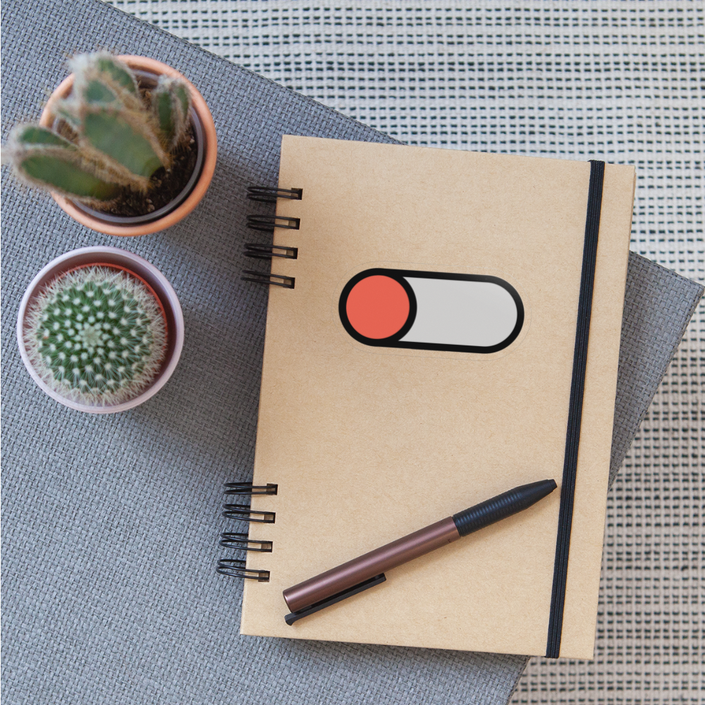 Toggle Button Moji Sticker - Emoji.Express - transparent glossy