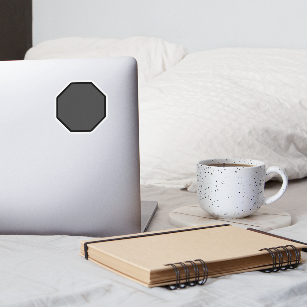 Horizontal Black Octagon Moji Sticker - Emoji.Express - white matte