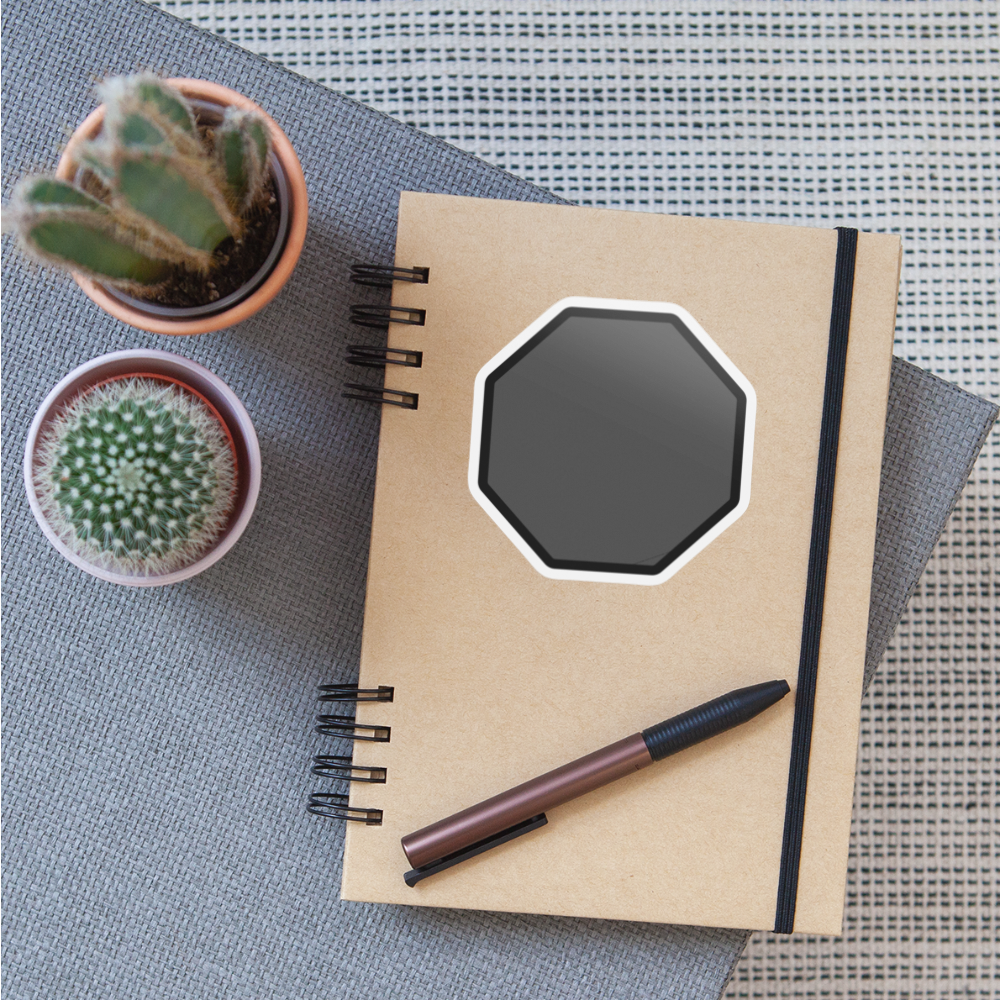 Horizontal Black Octagon Moji Sticker - Emoji.Express - white matte