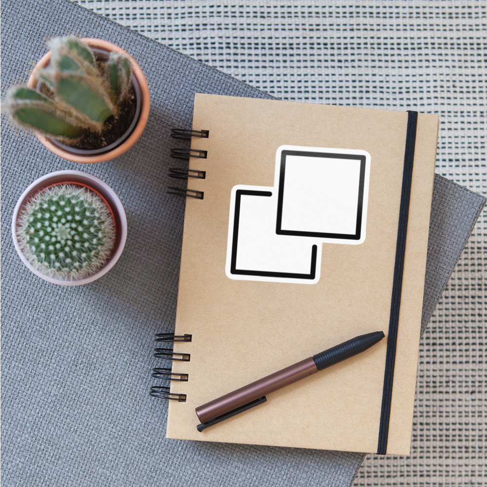 Overlapping White Squares Moji Sticker - Emoji.Express - white glossy