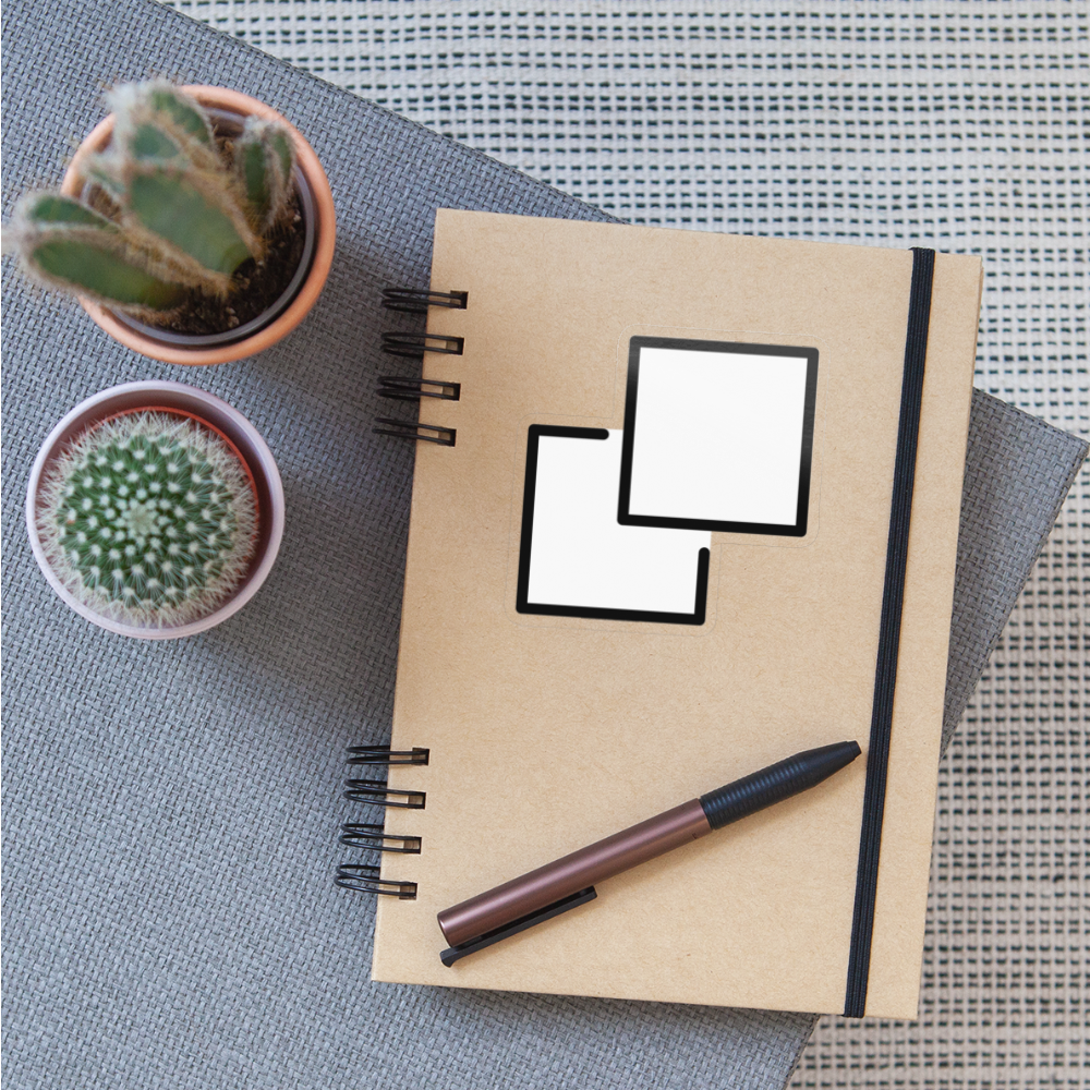 Overlapping White Squares Moji Sticker - Emoji.Express - transparent glossy