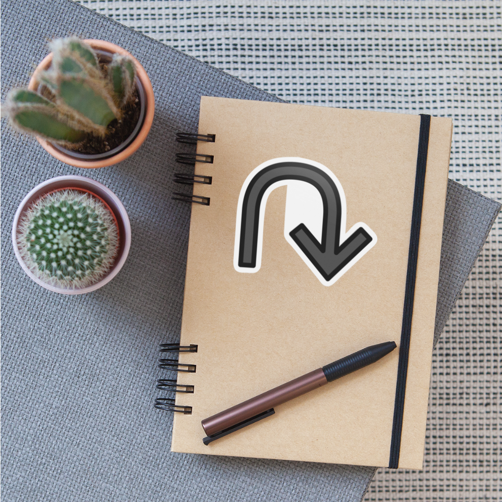 Anticlockwise Triangle-Headed Top U-Shaped Arrow Moji Sticker - Emoji.Express - white matte