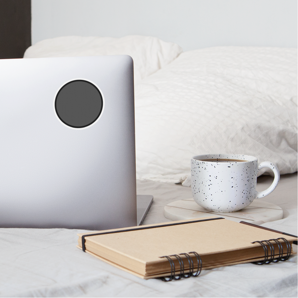 Large Black Circle Moji Sticker - Emoji.Express - white matte