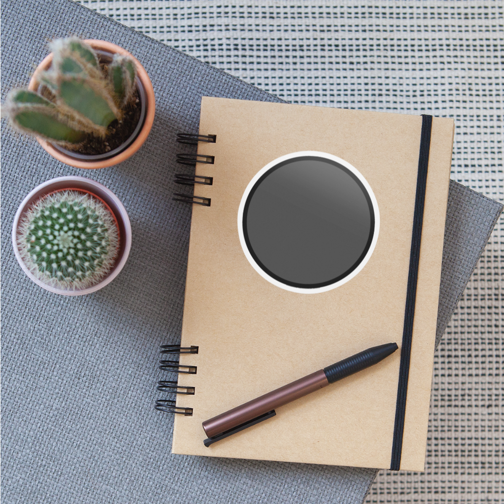 Large Black Circle Moji Sticker - Emoji.Express - white matte