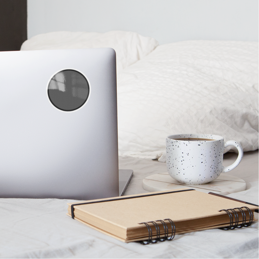 Large Black Circle Moji Sticker - Emoji.Express - white glossy