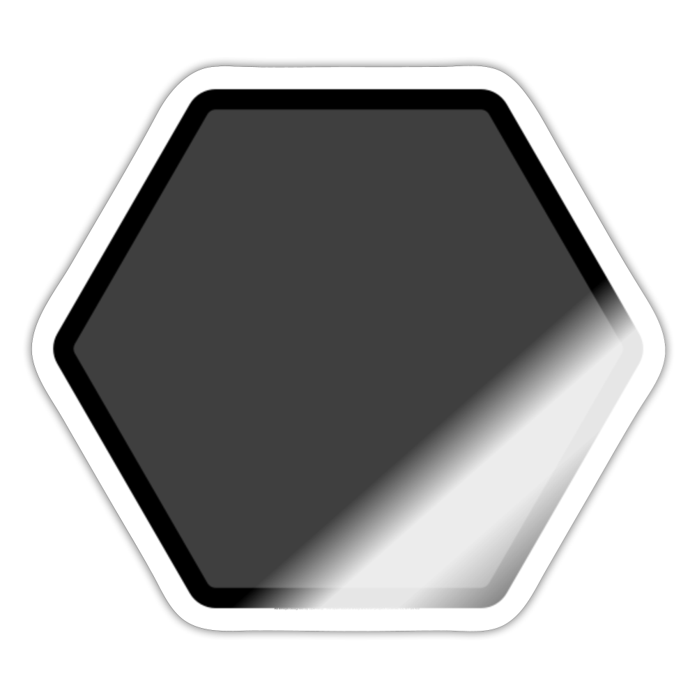 Horizontal Black Hexagon Moji Sticker - Emoji.Express - white glossy