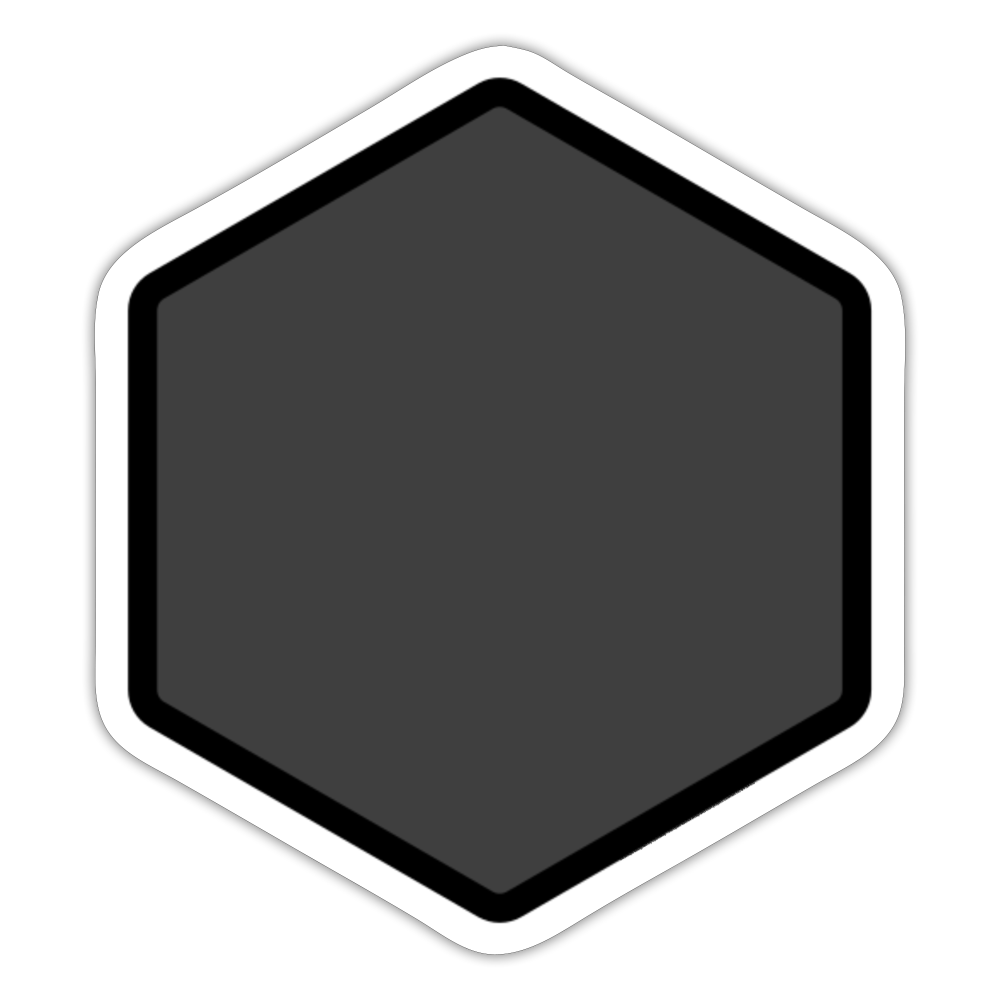 Black Hexagon Moji Sticker - Emoji.Express - white matte