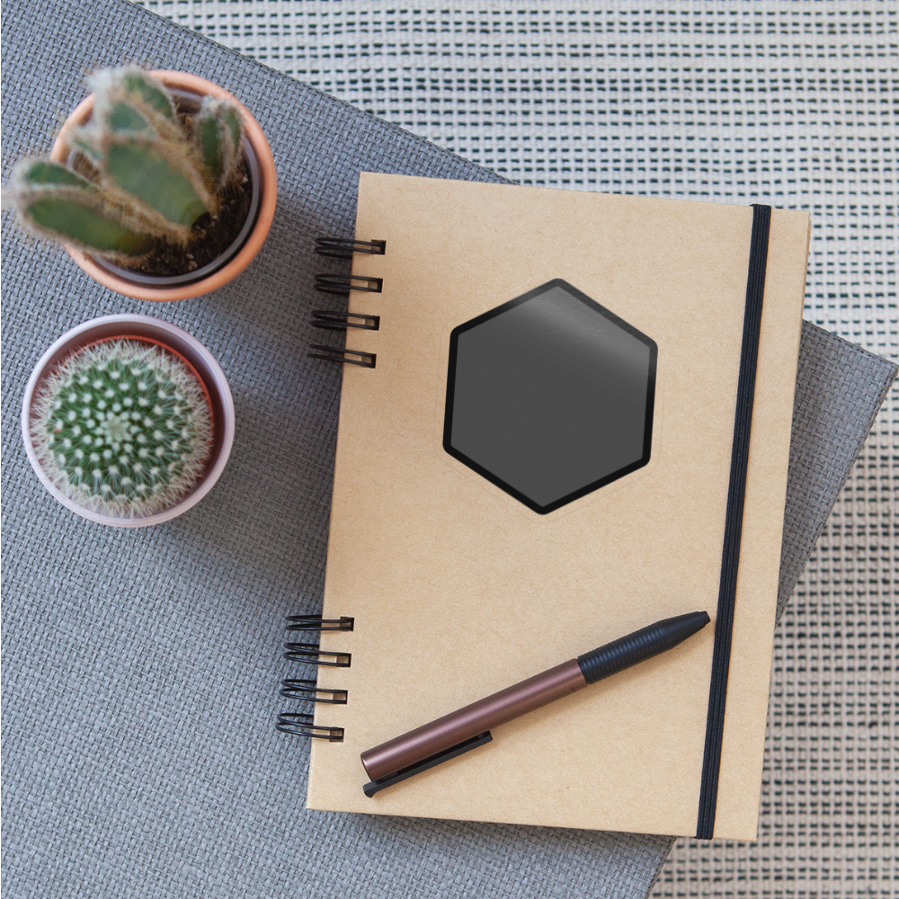 Black Hexagon Moji Sticker - Emoji.Express - transparent glossy